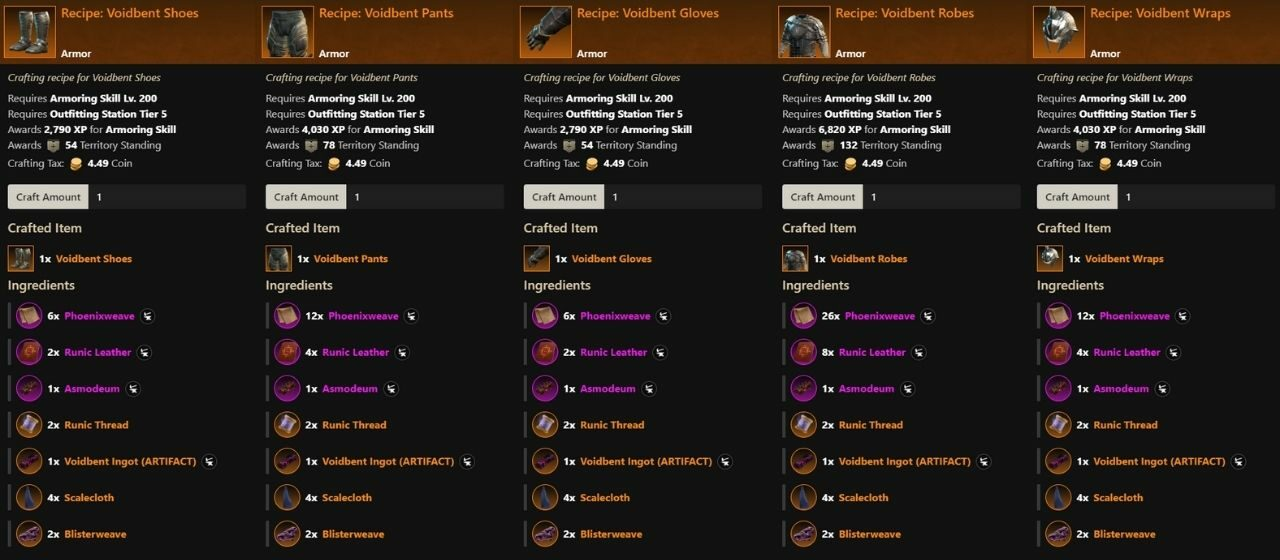 How to craft Voidbent armor in New World
