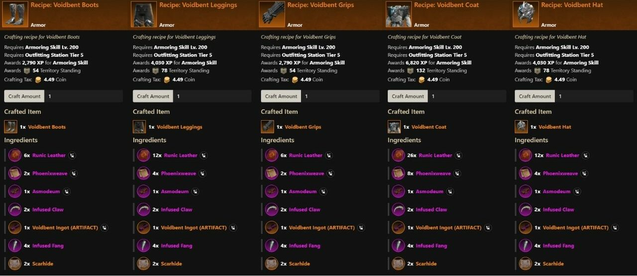 How to craft Voidbent armor in New World
